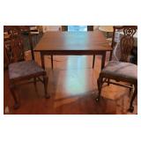 2 Chippendale Style Chairs & Square Dining Table