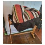 Wooden Quilt Rack w/ Afghan
