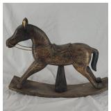 Vtg Wood Carousel Rocking Horse