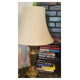 15 Hardback Books & Brass Lamp