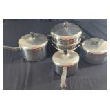 3pc Revere Ware Pots & Farberware Double