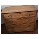 Antique Oak Chest 3 Drawer