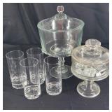 2pc Pedestal Candy Dishes & 4 Bubble Bottom