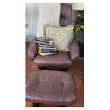 Ekornes Leather Chair & Ottoman