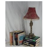 9 Hardback Books & Mini Lamp