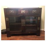 Dark Stained Pine Liquor Cabinet