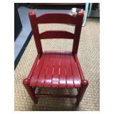 Vintage Red Painted Ladder Back Child