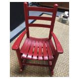 Vtg Red Painted Ladder Back Child