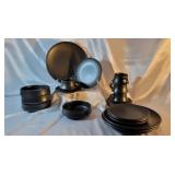 Black Dish 4 Place Settings
