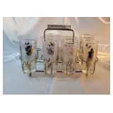 MCM Tom Collins Glasses with Caddy