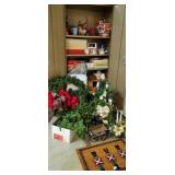 Christmas Items & Storage Cabinet