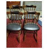 Oak Spindle Back with Pleather Chairs