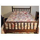 Vintage Walnut Spool Bed