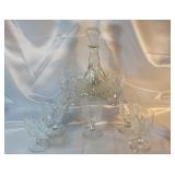 Pressed Glass Decanter & Stemware