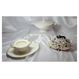 Tureens and Platter - Flow Blue