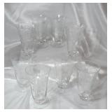 8 Crystal Floral Etched Glasses
