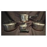 4pcs. Revere Ware Pot Set W/ Lids