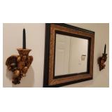 2 Wall Sconces and Mirror