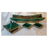 Asian Themed Ceramic Coffee Table Set