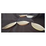 5pcs. USA Pottery Au Gratin Serving Dishes