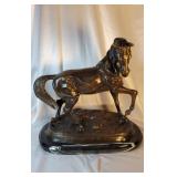 Bronze Horse on Black Marble Base
