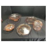 Patterned Pink Depression Glass Collection