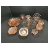 Patterned Pink Depression Glass Collection
