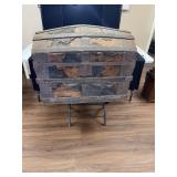 Antique Camel Back Trunk w/ Stand