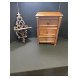 Small 3 Door Doll Chest & Wooden Wall Shelf
