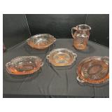 Patterned Pink Depression Glass Collection