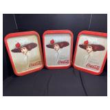 3 Coca-Cola Metal Trays