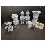 Assortment of Blue & White Items