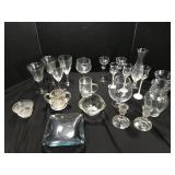Assortment of Clear Glass & Crystal Dishware