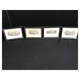 4 Black & White Lithographs Prints