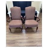 2 Mahogany Queen Anne Arm Chairs