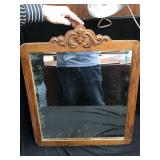 Oak Beveled Glass Mirror