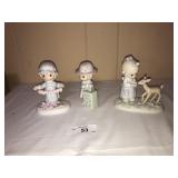 3 Porcelain Precious Moments Figurines