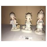 3 Porcelain Precious Moments Figurines