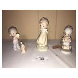 3 Porcelain Precious Moments Figurines