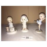 3 Porcelain Precious Moments Figurines