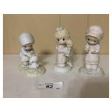 3 Porcelain Precious Moments Figurines