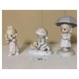 3 Porcelain Precious Moments Figurines