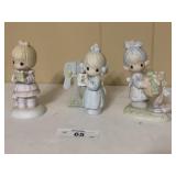 3 Porcelain Precious Moments Figurines