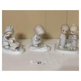 3 Porcelain Precious Moments Figurines