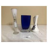 3 Glass Vases