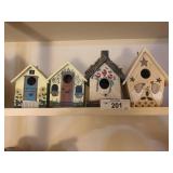 4 Miniature Birdhouses