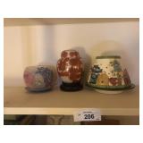 3 Glass Flower Pots