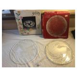 4 Piece Crystal Platter Lot