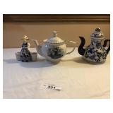 2 Tea Pot and Tooth Pick Holder Lot