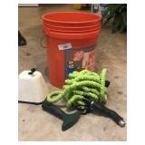 5 Gallon Bucket, Hose and Nozzle, Faucet Cover